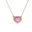 Pink Sapphire Heart and Diamond Pendant