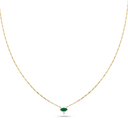 Emerald Solitaire Marquise & Diamond Necklace