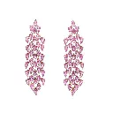 Pink Sapphire Pear Long Dangle Earrings