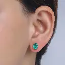 Emerald Oval Prong Studs