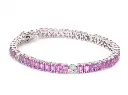 Pink Sapphire Oval and Diamond Bracelet