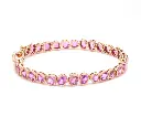 Pink Sapphire Mix Shape Bezel Set Bracelet