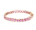 Pink Sapphire Mix Shape Bezel Set Bracelet