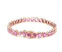 Pink Sapphire Mix Shape Bezel Set Bracelet