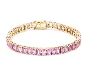 Pink Sapphire Emerald Cut Bracelet