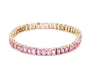 Pink Sapphire Emerald Cut Bracelet