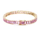 Pink Sapphire Emerald Cut Bracelet