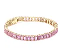 Pink Sapphire Emerald Cut Bracelet