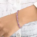 Pink Sapphire Oval and Diamond Bracelet