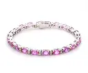 Pink Sapphire Oval and Diamond Bracelet