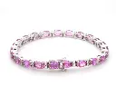 Pink Sapphire Oval and Diamond Bracelet