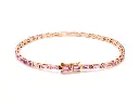 Pink Sapphire Horizontal Baguette Bracelet