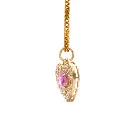 Pink Sapphire Oval With Diamond Heart Shape Pendant