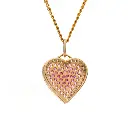 Pink Sapphire With Diamond Heart Pendant