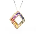 Rainbow Sapphire Kite Pendant