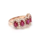 Ruby Diamond Oval Half Eternity Ring