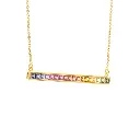 Rainbow Sapphire Horizontal Bar Pendant