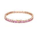 Pink Sapphire Princess Cut Bracelet