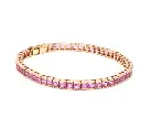 Pink Sapphire Princess Cut Bracelet