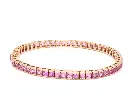 Pink Sapphire Princess Cut Bracelet