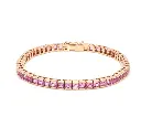 Pink Sapphire Princess Cut Bracelet