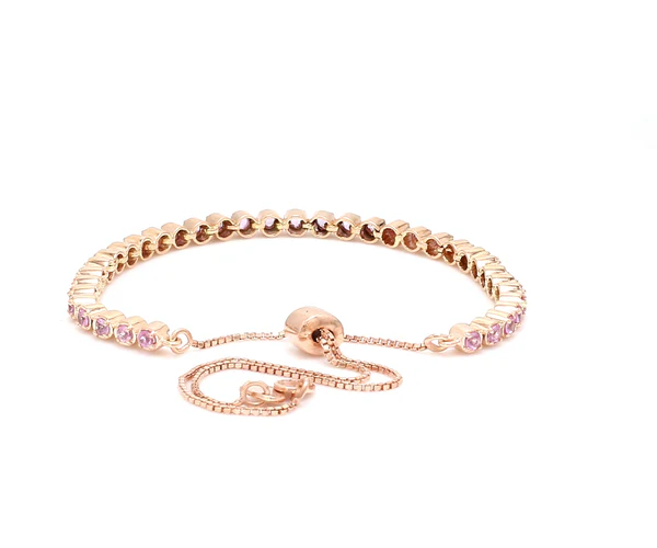 Pink Sapphire Bolo Chain Bracelet