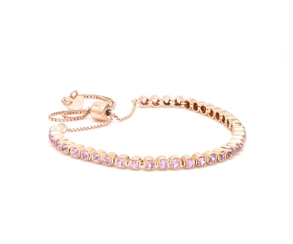 Pink Sapphire Bolo Chain Bracelet