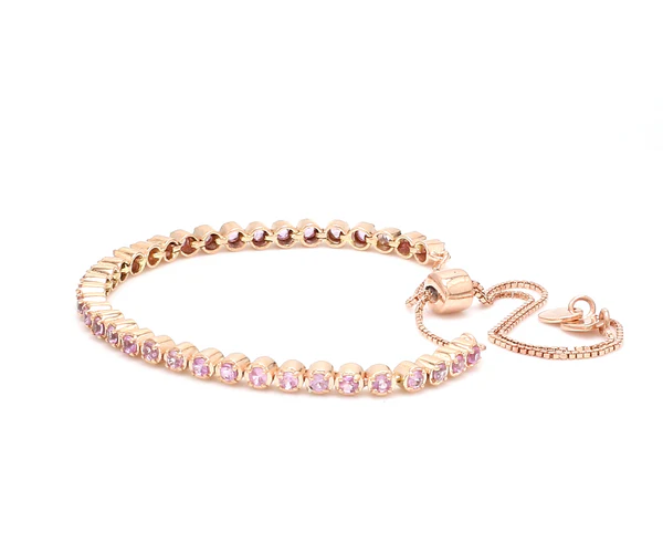 Pink Sapphire Bolo Chain Bracelet