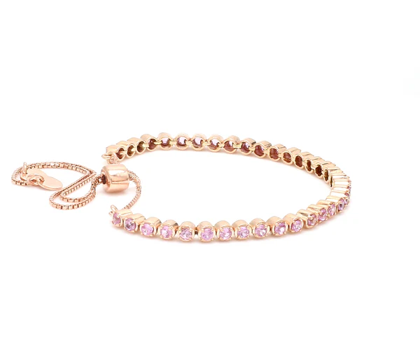 Pink Sapphire Bolo Chain Bracelet