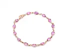 Pink Sapphire Pear Rose Cut Bracelet