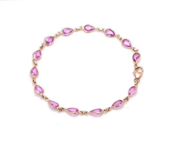 Pink Sapphire Pear Rose Cut Bracelet