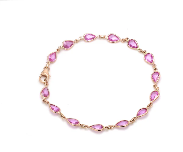 Pink Sapphire Pear Rose Cut Bracelet