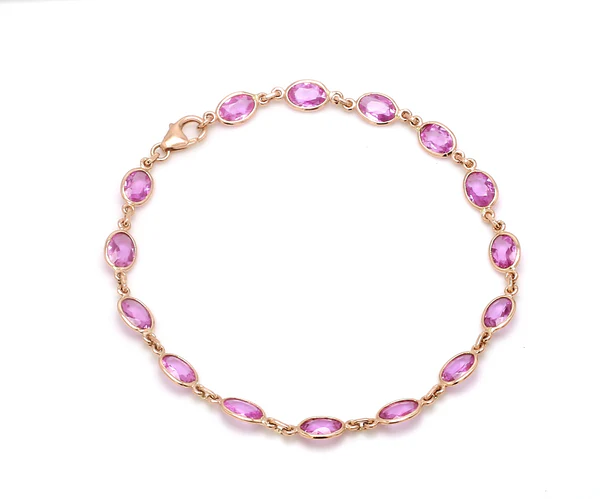 Pink sapphire Oval Rose Cut Bracelet