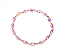 Pink sapphire Oval Rose Cut Bracelet