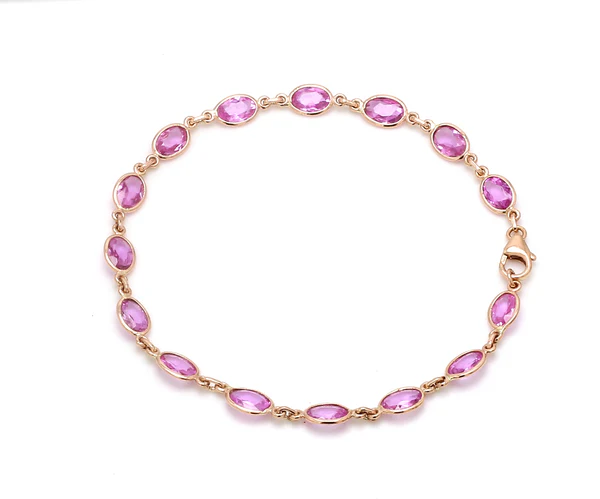 Pink sapphire Oval Rose Cut Bracelet