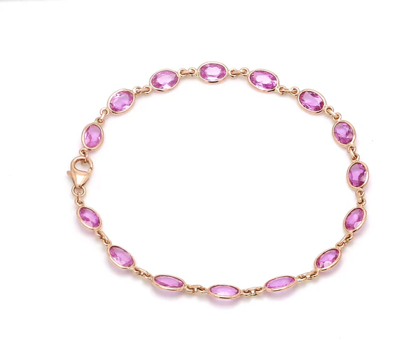 Pink sapphire Oval Rose Cut Bracelet