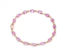 Pink sapphire Oval Rose Cut Bracelet