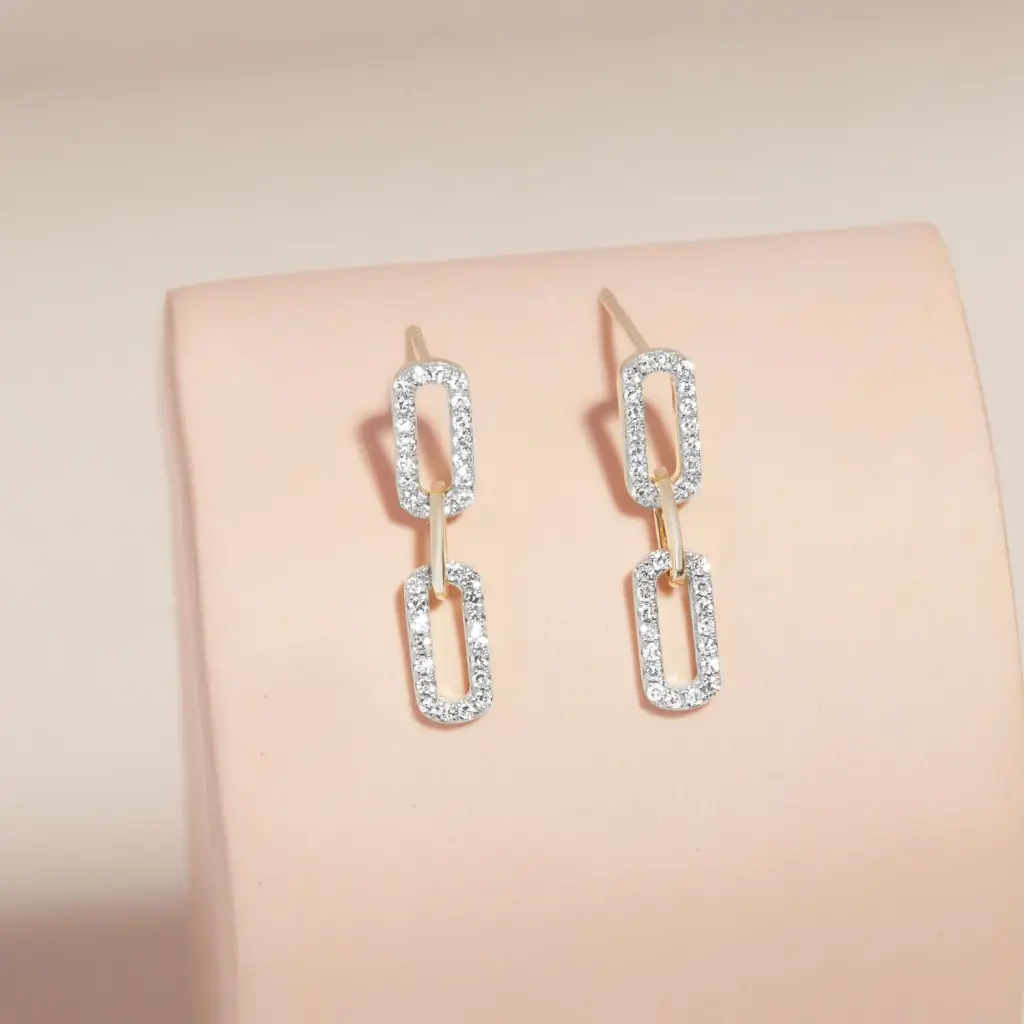 Diamond Sparkle Chain Earrings