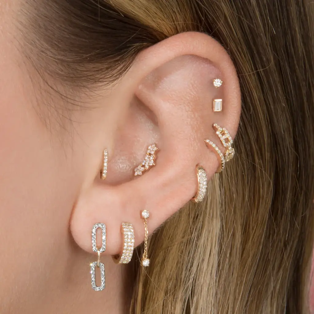 Diamond Sparkle Chain Earrings