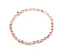 Pink Sapphire Round Link Chain Bracelet