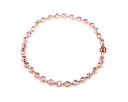 Pink Sapphire Round Link Chain Bracelet