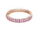 Pink Sapphire Emerald Cut & Diamond Bracelet