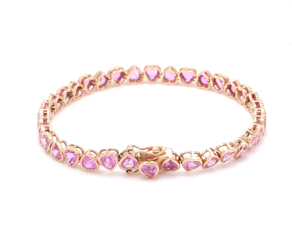 Pink Sapphire Heart Bracelet