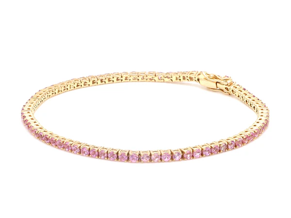 Pink Sapphire 2MM Tennis Bracelet