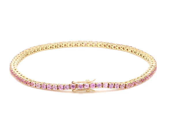 Pink Sapphire 2MM Tennis Bracelet