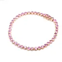 Pink Sapphire Bezel Set Bracelet