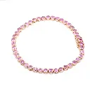 Pink Sapphire Bezel Set Bracelet