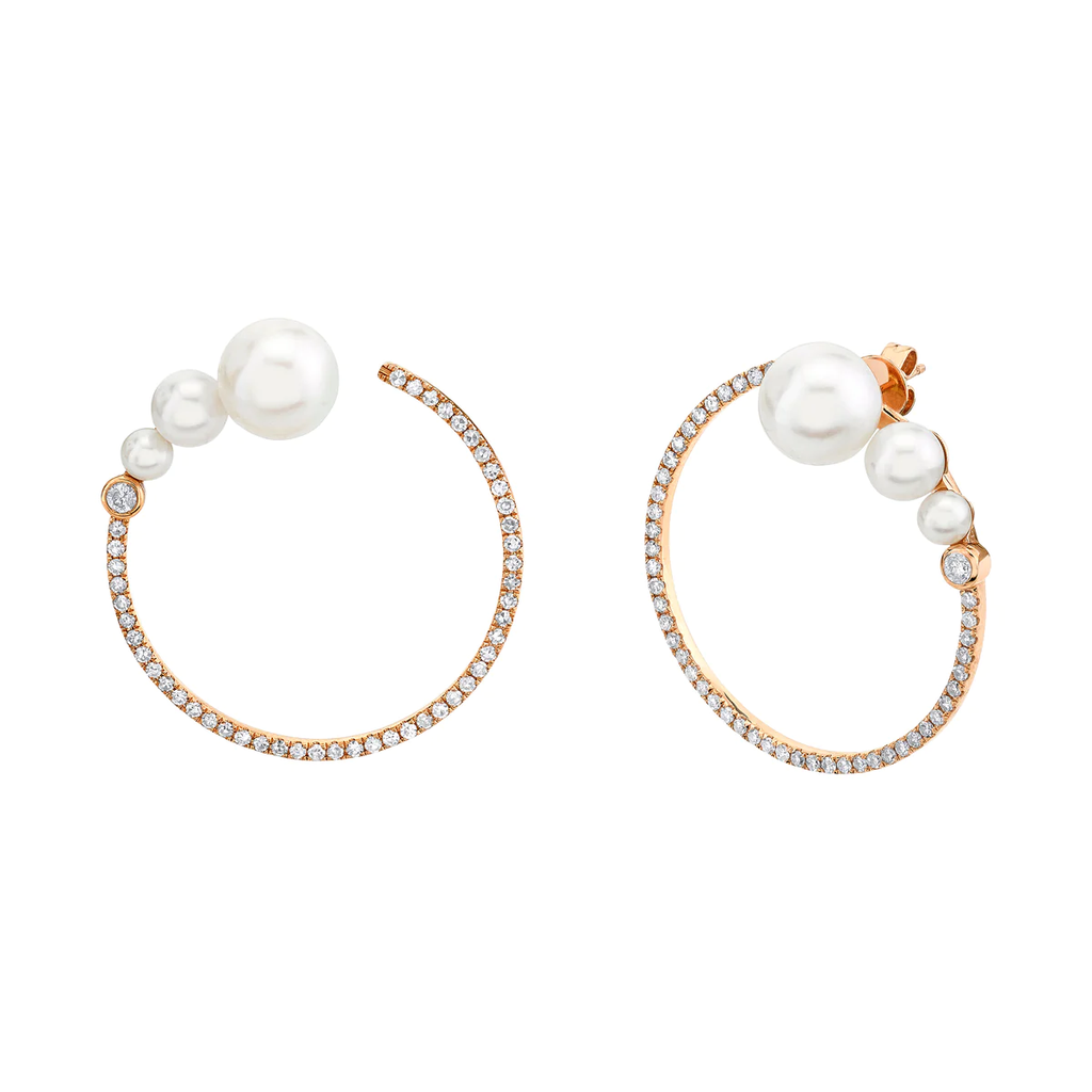 Shooting Pearl & Diamond Hoops