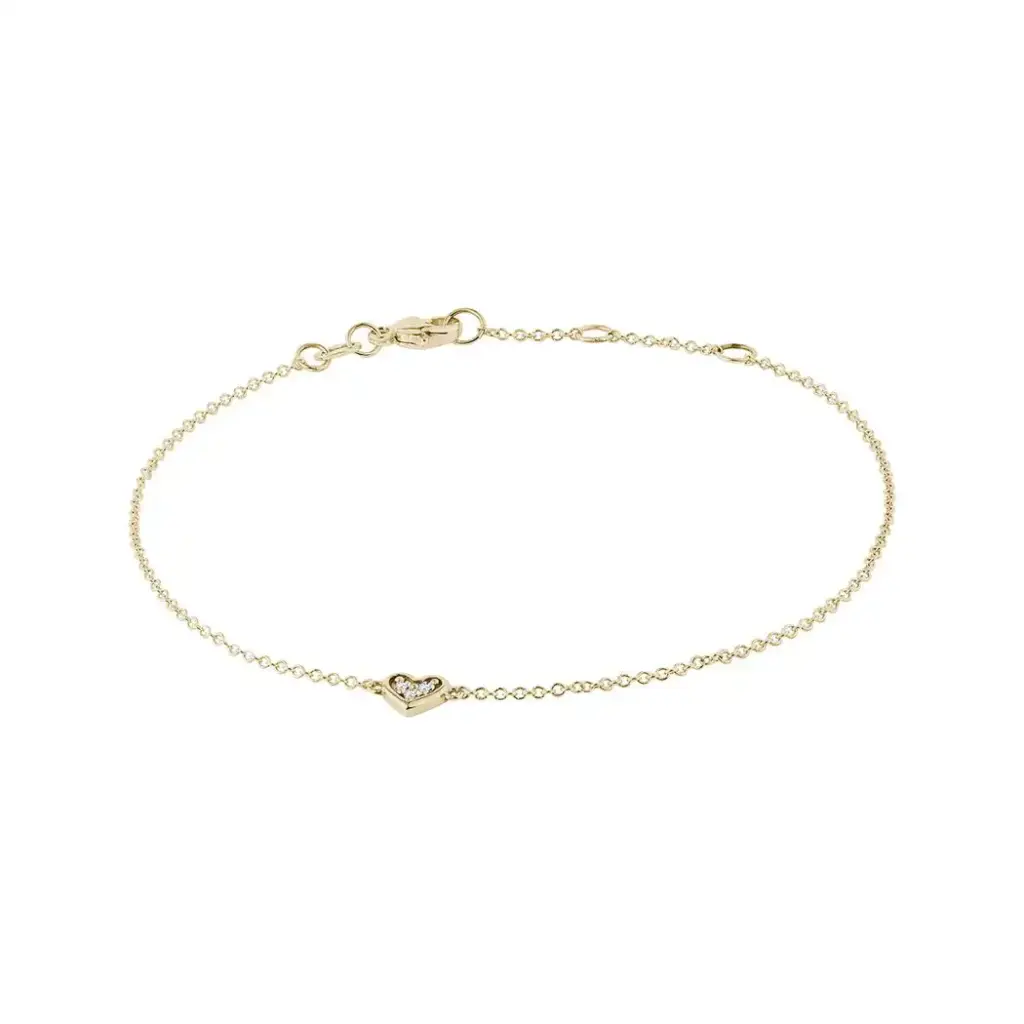 Heart Bracelet With Diamonds In Gold