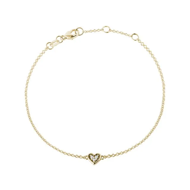 Heart Bracelet With Diamonds In Gold